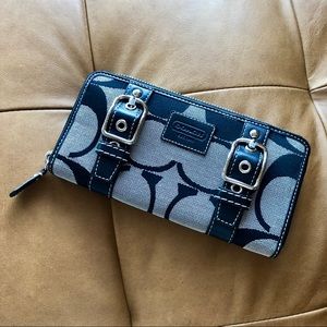 COACH continental zip wallet with buckle details